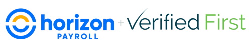 Horizon Payroll and Verified First Logos